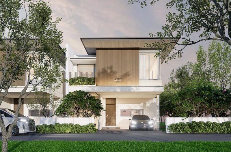 Two-storey 3 bedroom villa with private pool next to HeadStart International School, Phuket in the new MORI complex