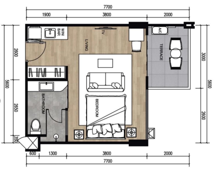 Studio near Nai Thon Beach, Phuket in Sea Heaven