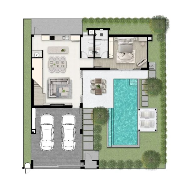 3 Bedroom Villa with Pool in Talang Area, Phuket at Serene Raya Bang Jo