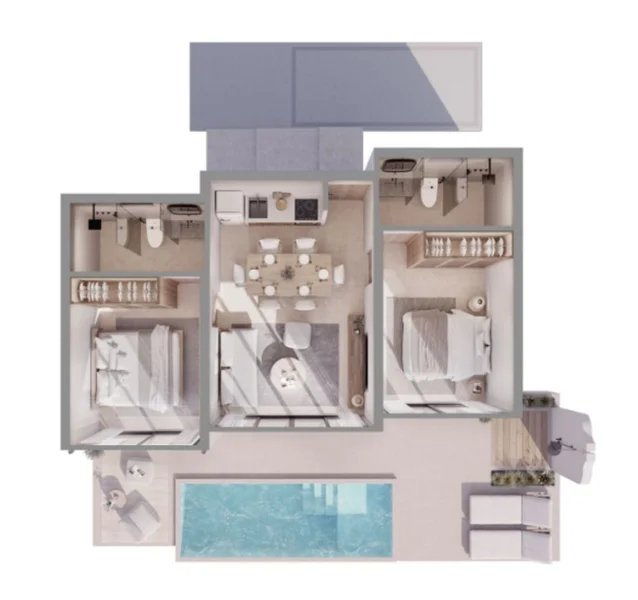 วิลล่า 2 ห้องนอนพร้อมสระว่ายน้ำในถลางภูเก็ตที่ซันไรส์เอสเตท