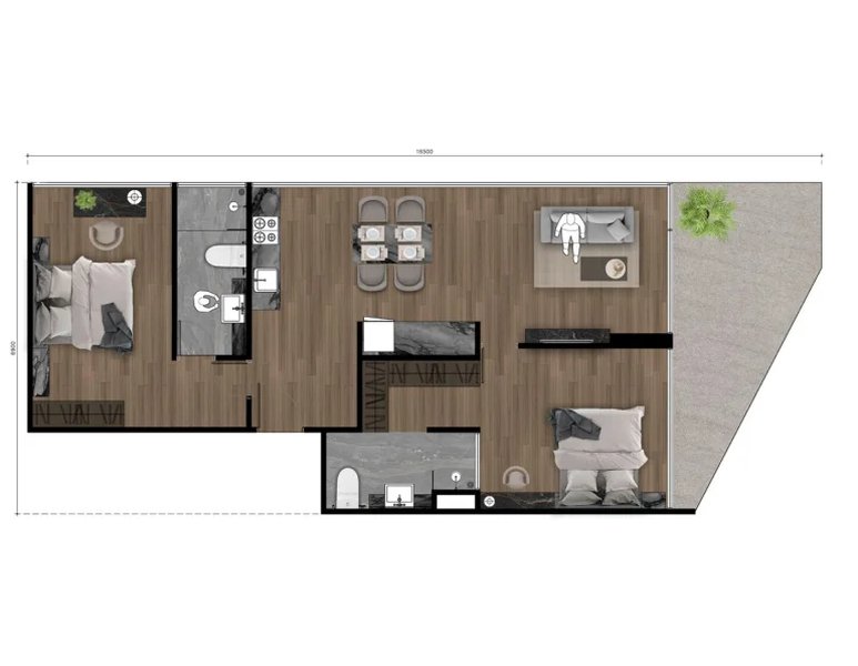 2 Bedroom Apartment in Rawai, Phuket at Enigma Residence