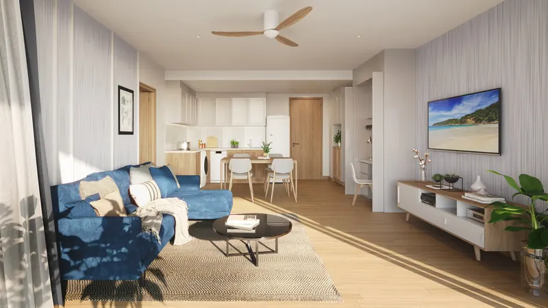 Living room of condo in Bangtao