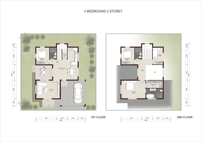 Floor plan of villa in Chalong