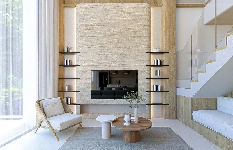 Living room of villa in Si Sunthon