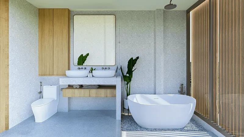 Bathroom of villa in Si Sunthon