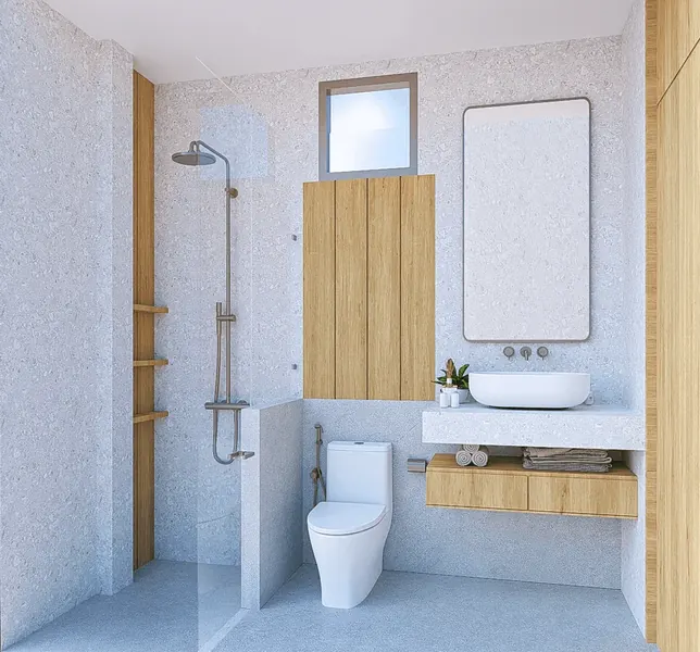 Bathroom of villa in Si Sunthon