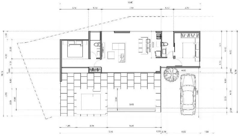 Floor plan of villa in Sakhu