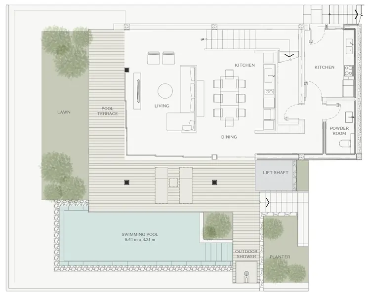 Floor plan of villa in Choeng Thale