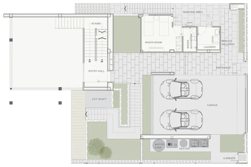 Floor plan of villa in Choeng Thale