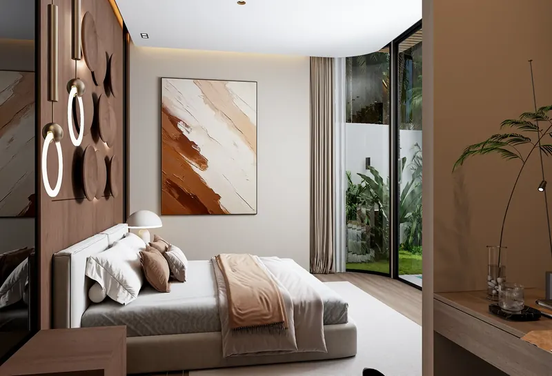 Bedroom of villa in Rawai