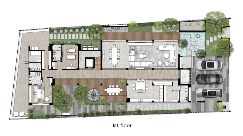 Floor plan of villa in Choeng Thale