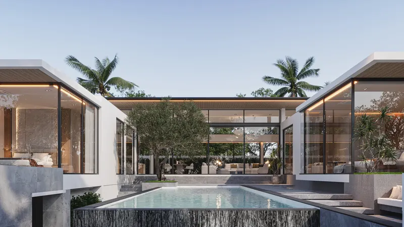 Pool area of villa in Si Sunthon