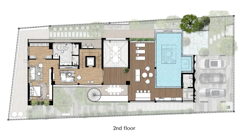 Floor plan of villa in Choeng Thale