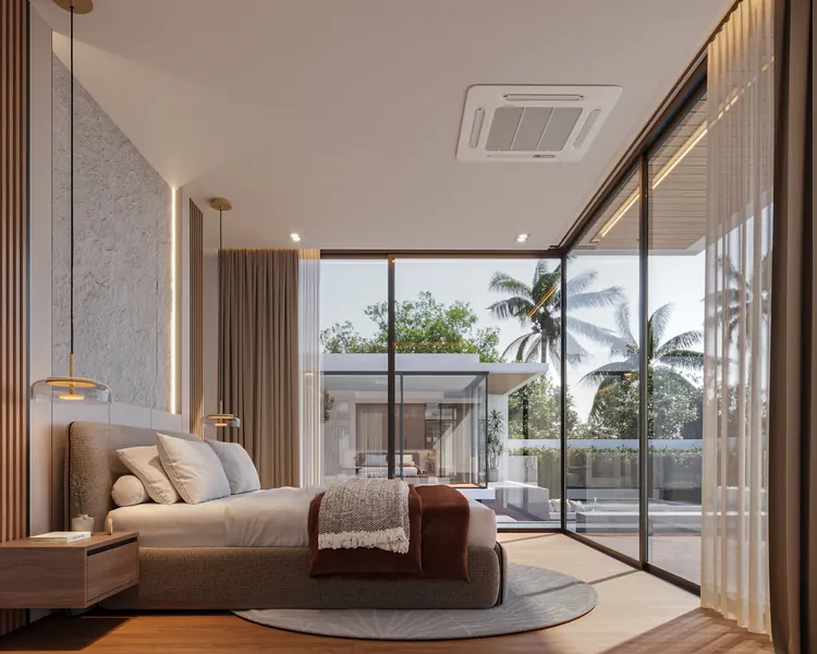 Bedroom of villa in Si Sunthon
