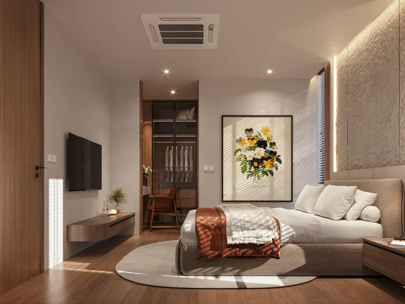 Bedroom of villa in Si Sunthon