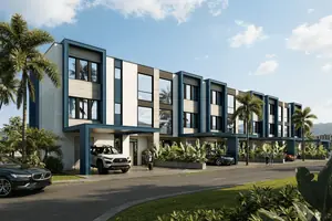 Exterior of townhouse in Choeng Thale