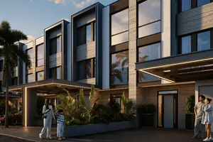 Exterior of townhouse in Choeng Thale