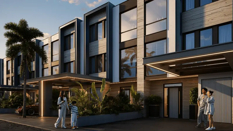 Exterior of townhouse in Choeng Thale