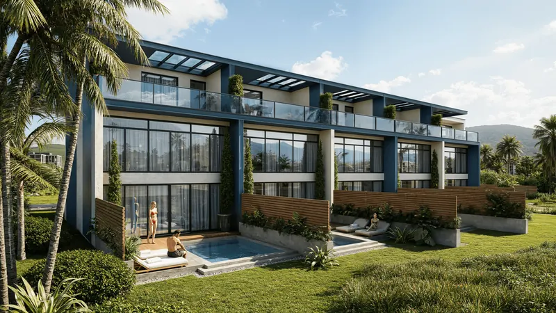 Exterior of townhouse in Choeng Thale