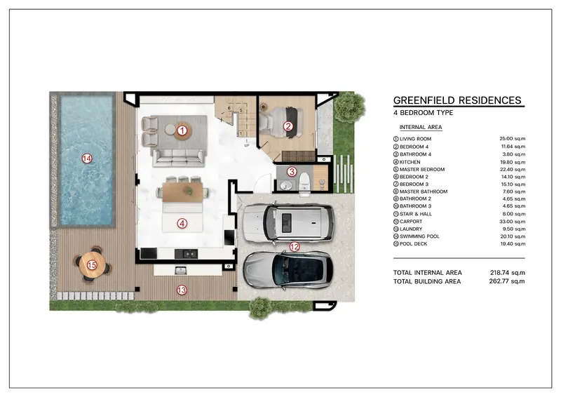 Floor plan of villa in Si Sunthon