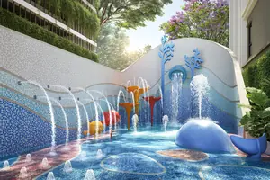 Pool area of condo in Kamala