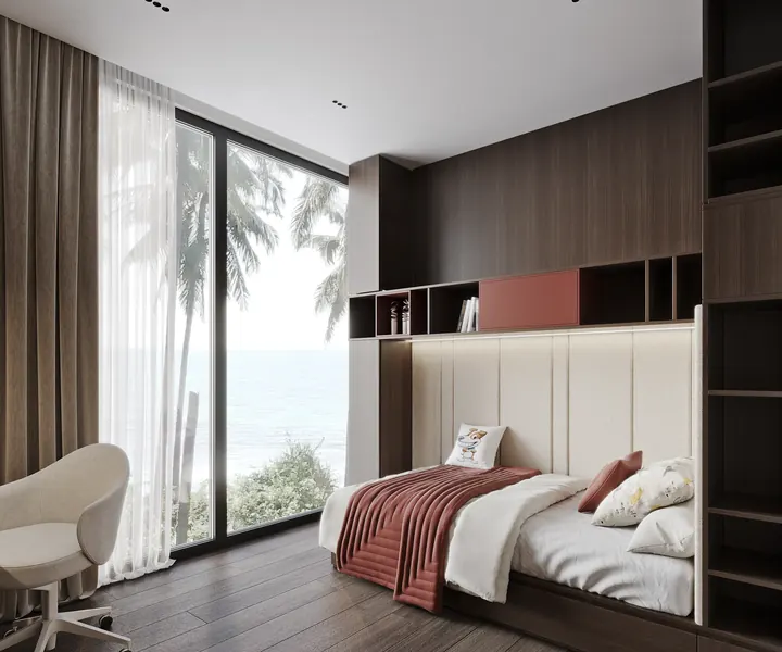 Bedroom of villa in Karon