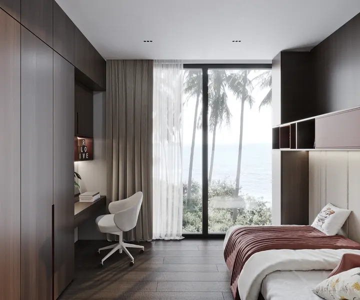 Bedroom of villa in Karon