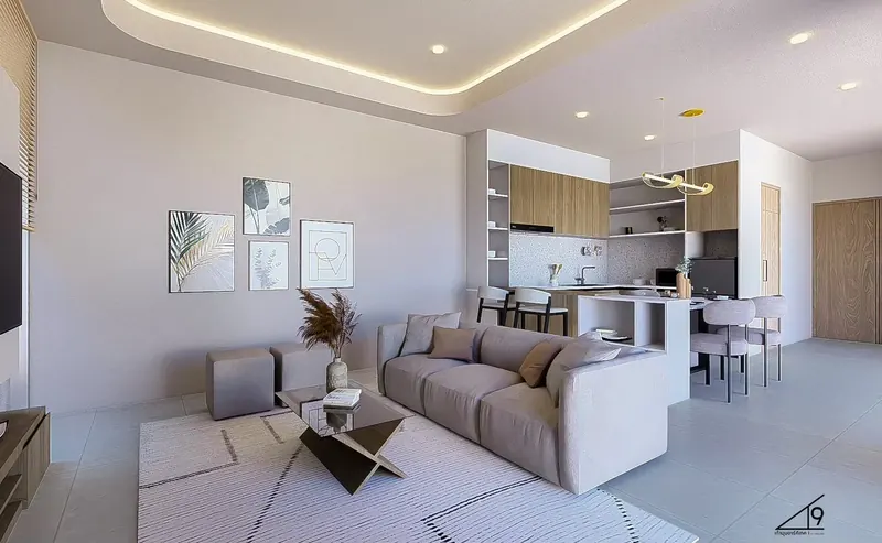 Living room of villa in Si Sunthon