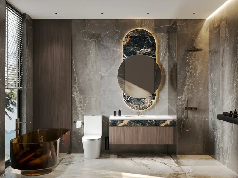 Bathroom of villa in Karon