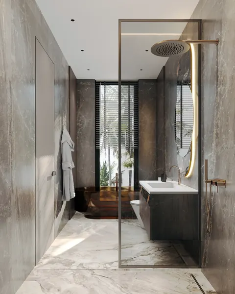 Bathroom of villa in Karon