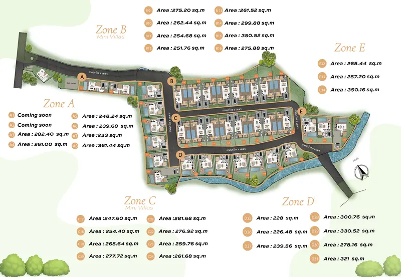 Floor plan of villa in Si Sunthon