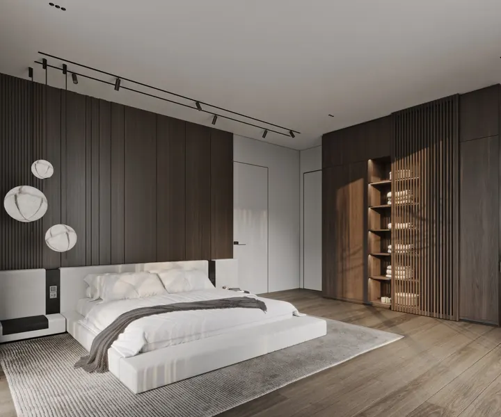 Bedroom of villa in Karon