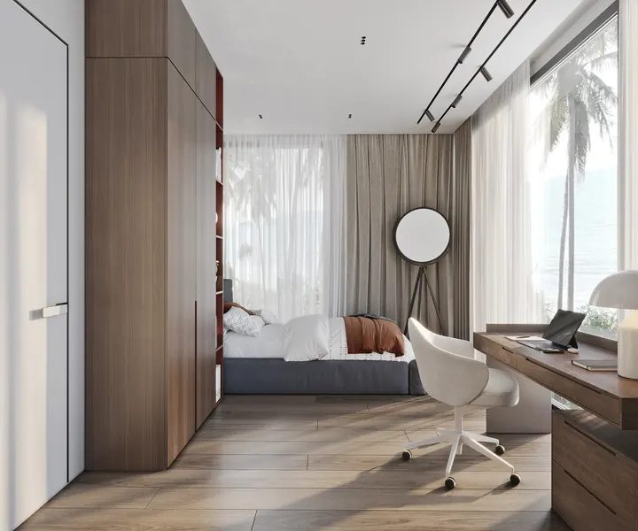 Bedroom of villa in Karon