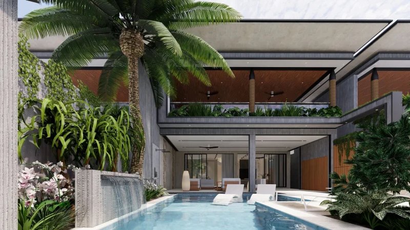 Two-storey villa with 4 bedrooms and a swimming pool 950 meters from Rawai Beach, Phuket in Orbita Villa-Town complex