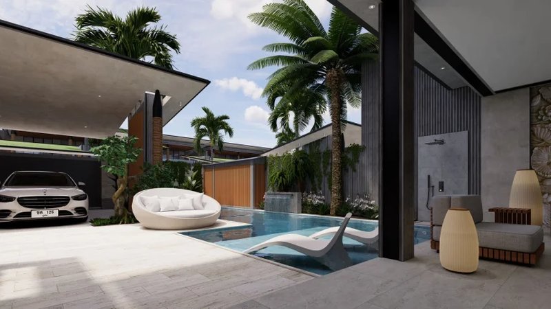 Two-storey villa with 4 bedrooms and a swimming pool 950 meters from Rawai Beach, Phuket in Orbita Villa-Town complex