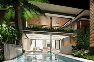 Two-storey villa with 4 bedrooms and a swimming pool 950 meters from Rawai Beach, Phuket in Orbita Villa-Town complex