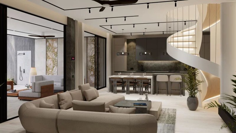 Two-storey villa with 4 bedrooms and a swimming pool 950 meters from Rawai Beach, Phuket in Orbita Villa-Town complex