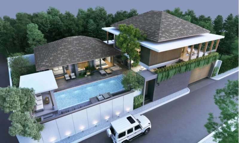 Двухэтажная вилла с 3 спальнями и бассейном в районе Чернг Талай, Пхукет в Villa Maya