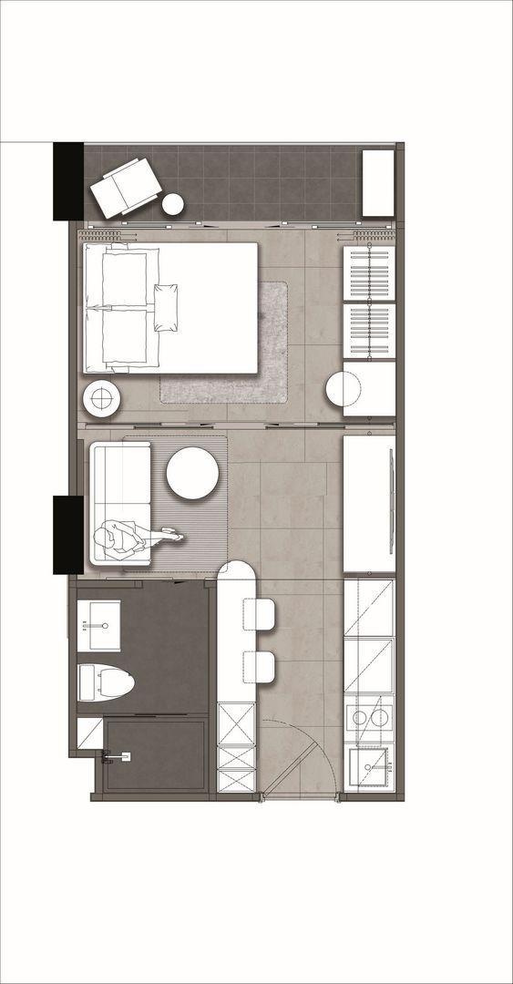 Layout type A 28 sqm Wyndham Fantasea Condo Chalong