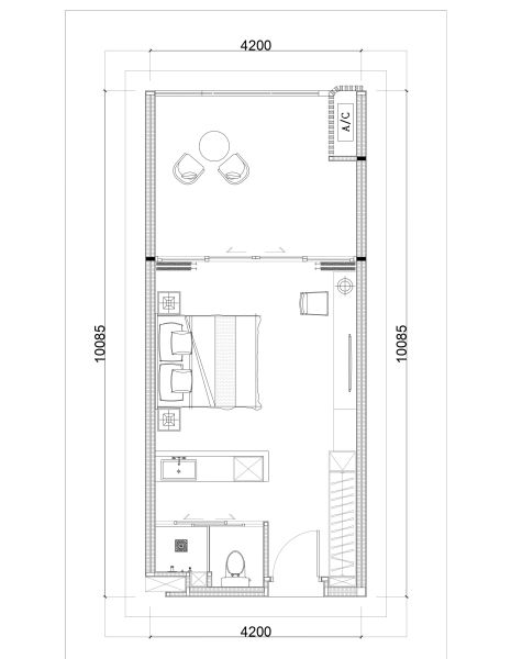 Апартаменты с 1 спальней в Sunshine Beach Resort & Residences, Пхукет планировка