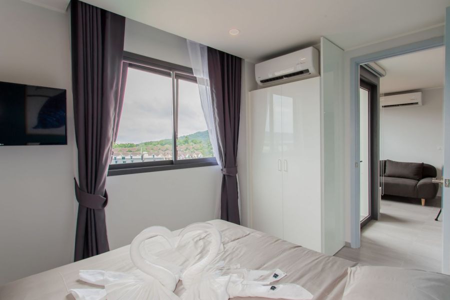 Апартаменты с 2 спальнями в комплексе Noon Village в районе Чалонг, Пхукет спальня