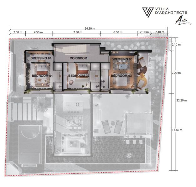 Роскошная вилла с частным бассейном в комплексе Villa D'Architecte Aela в районе Чалонг, Пхукет 2 этаж