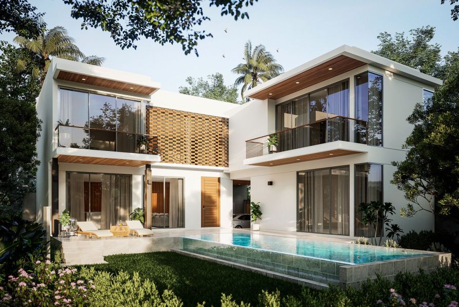 Двухэтажная вилла с 4 спальнями и бассейном в The Teak Phuket на продажу