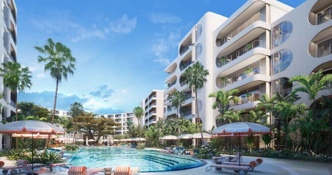 Угловые апартаменты с 2 спальнями в жилом комплексе The Standard Residences рядом с Laguna Phuket на Банг Тао общий бассейн