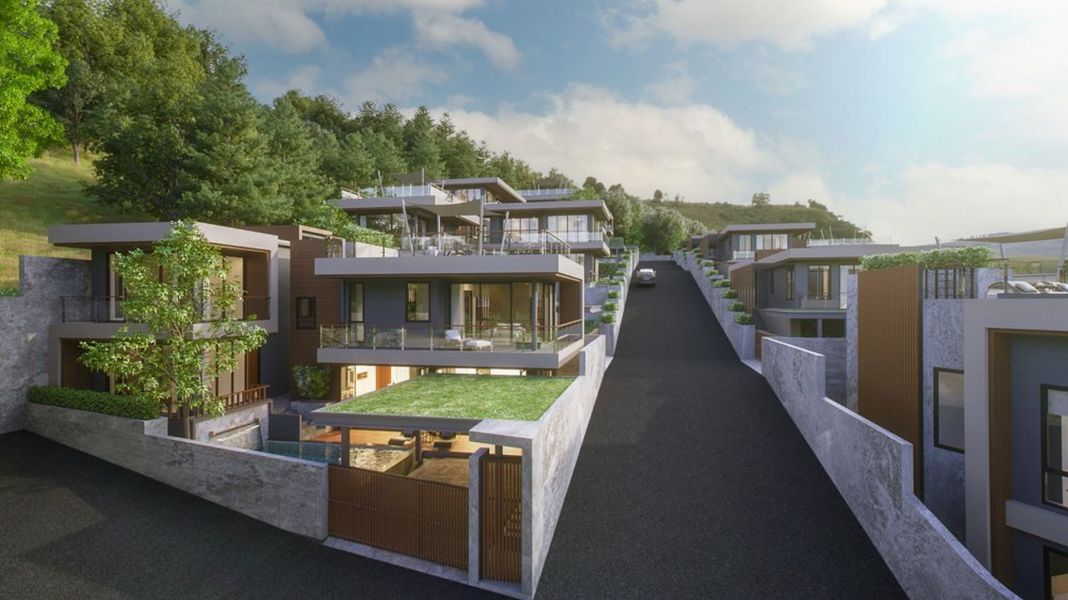 Вилла с 4 спальнями и частным бассейном в вилловом комплексе Hightone Seaview Villas & Garden рядом с пляжем Карон, Пхукет