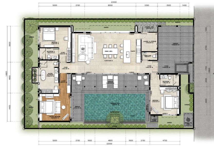 Купить виллу с бассейном в Bougainvillea Villa, Пхукет планировка