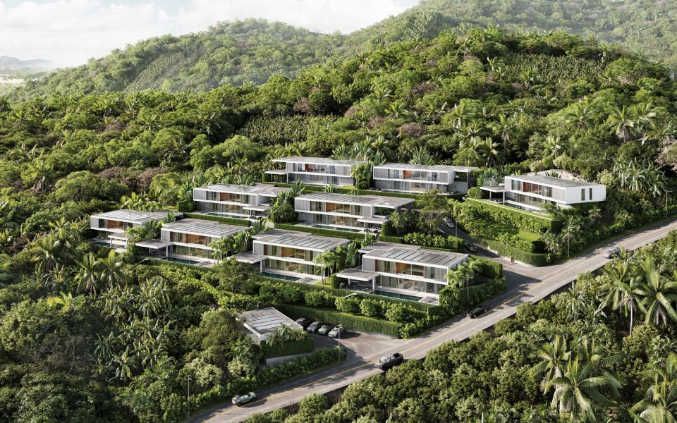 Двухэтажная вилла с 4 спальнями и бассейном в комплексе Canopy Hills Villas в районе Ко Каео, Пхукет вид на комплекс